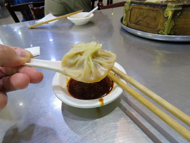 Soup dumplings and spicy sauce in Xi'an China