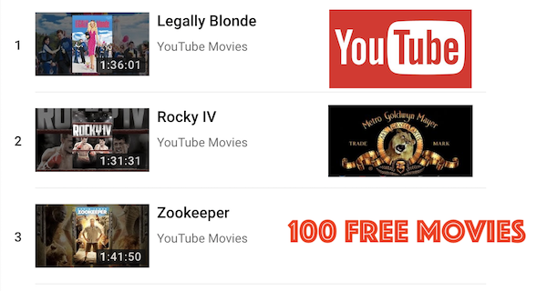 Free To Watch YouTube Movies Playlist