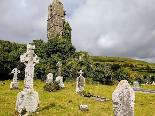 Celtic crosses and the cemetery at Sligo's Court Abbey