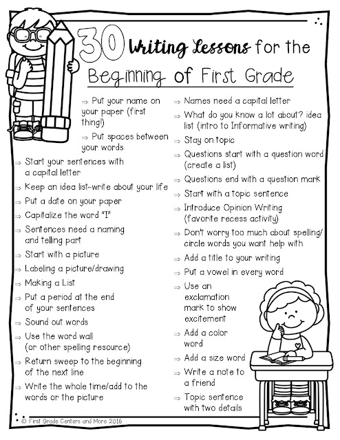 6 Tips for Teaching First Grade Writing - First Grade Centers and More