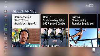 YouTube Ride Channel displayed on TV