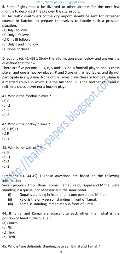 ibps exam question papers and answers