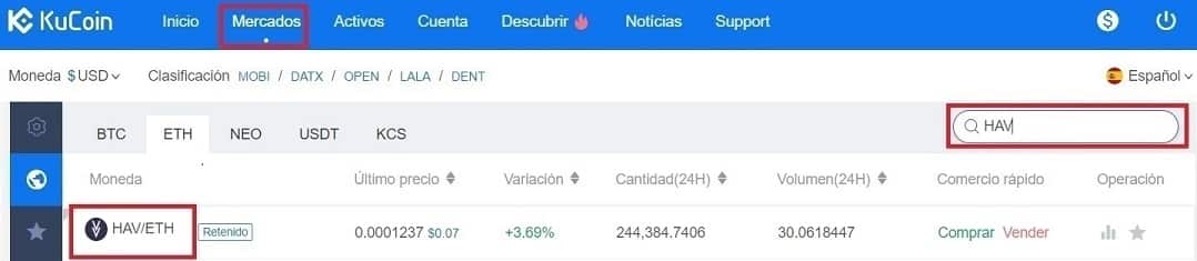 Cómo Comprar Criptomoneda Havven (HAV) Comprar e Invertir en Havven (HAV) Kucoin Tutorial Paso a Paso Fácil