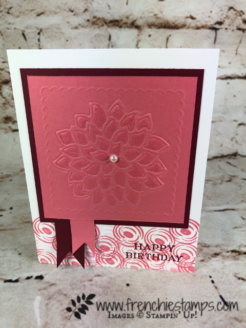 Perennial Birthday, Embossing Mats, May Flower Die, embossing Twice, Stampin'Up!, Frenchiestamps,