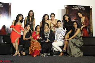 Vidya Balan with Ila Arun Gauhar Khan and other girls and star cast at Trailer launch of move Begum Jaan 009
