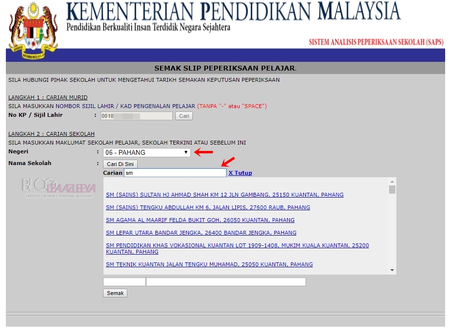 keputusan peperiksaan sekolah agama