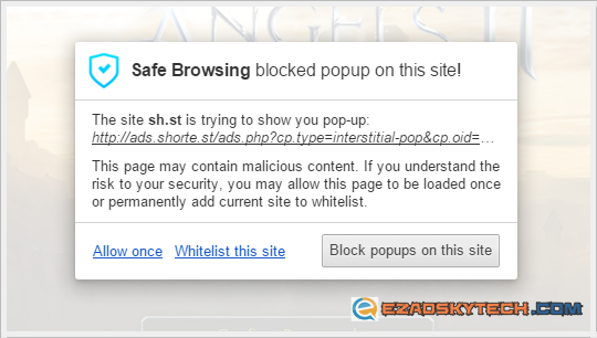 Salam Browser Blocked Pop-Up Ads