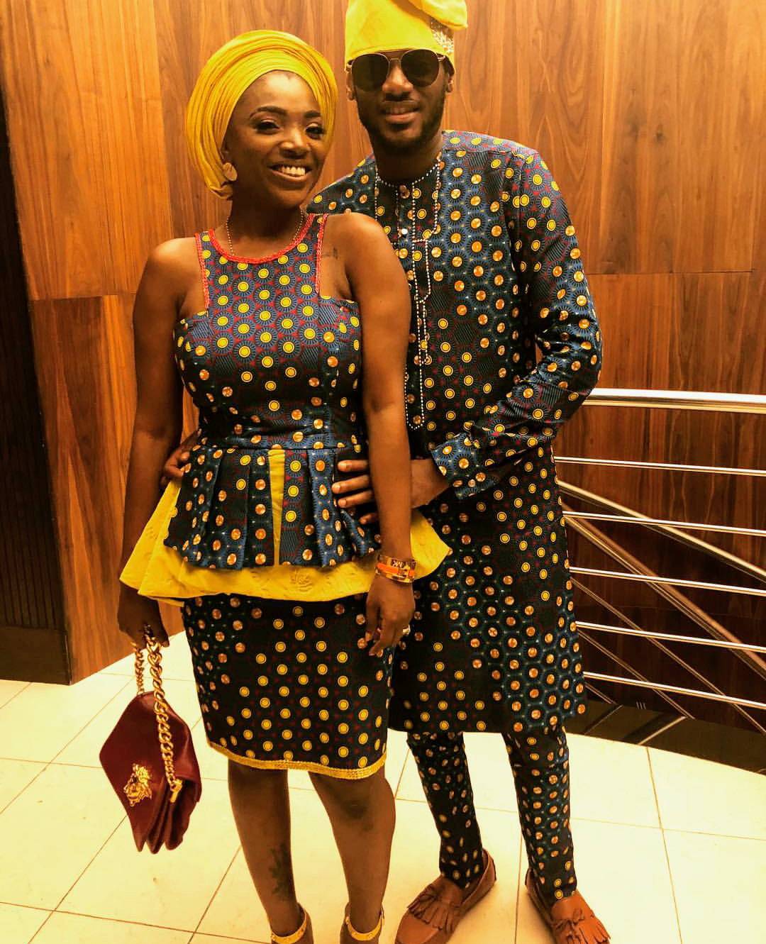 STUNNING COUPLE: 2BABA AND HIS GEORGOUS WIFE STUNS IN ANKARA PRINTS