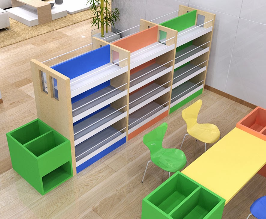 SKETCHUP MODEL CHILDREN S LIBRARY FURNITURE 2 Vray 