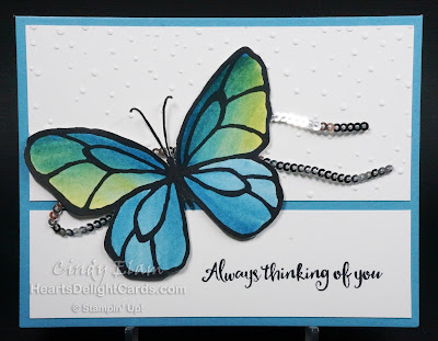 Beautiful Day, Occasions 2018, Stampin' Up!, Thinking of You, Butterfly, Watercolor, Brusho Crystals, 