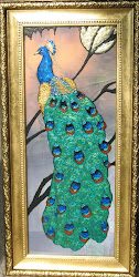 peacock painting glass anu crafts frame