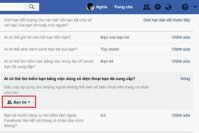 Chặn người khác tìm kiếm facebook bằng số điện thoại chặn tìm kiếm facebook bằng số điện thoại 4