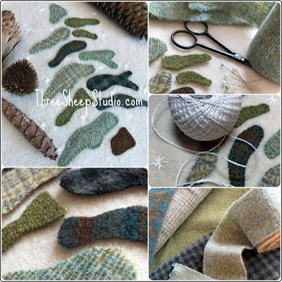 Blue Spruce wool applique by Rose Clay of ThreeSheepStudio.com Blue Spruce wool applique by Rose Clay of ThreeSheepStudio.com