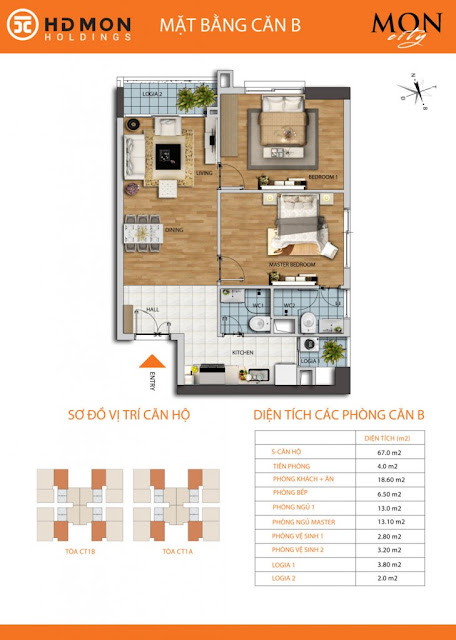 Căn hộ B chung cư Mon city Mỹ Đình- 67 m2 thông thủy Căn hộ B chung cư Mon city Mỹ Đình- 67 m2 thông thủy