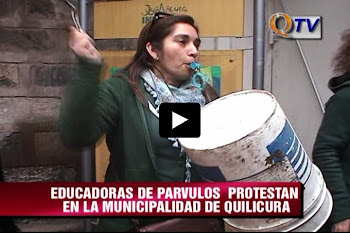 NOTICIAS: EDUCADORAS DE PARVULOS PROTESTAN EN MUNICIPALIDAD DE QUILICURA