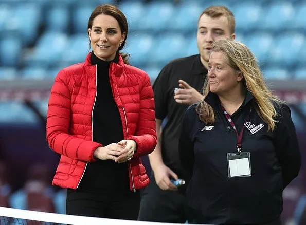 Kate Middleton wore Goat Washington coat, Kiki McDonough earrings, Russell & Bromley boots, Mulberry clutch