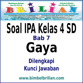 Download Soal IPA Kelas 4 SD BAB Gaya Dan Kunci Jawaban