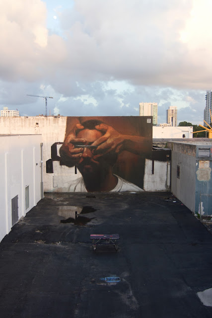 "Knife" New Street Art Mural By Axel Void On The Streets Of Miami, Florida. 2