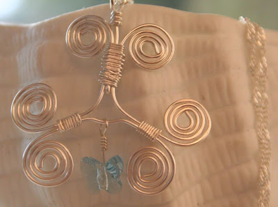 Scroll pendant (Swarovski charm, sterling silver) :: All Pretty Things