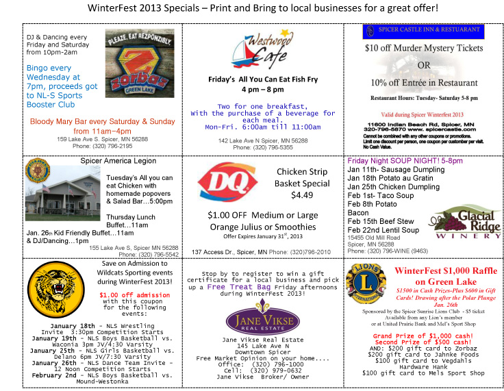 "Spicer is Nicer" Spicer, MN Happenings