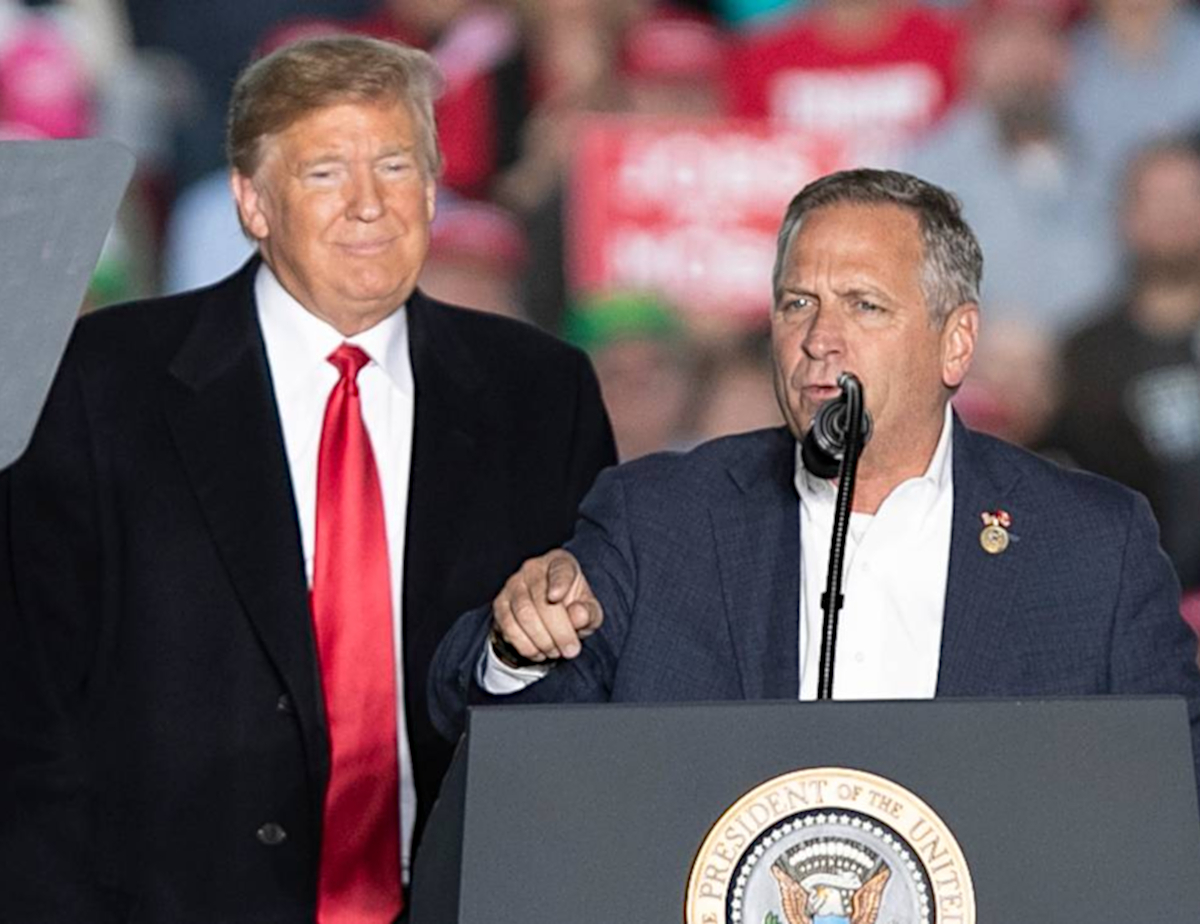 Donald Trump and Mike Bost, at Illinois Trump Rally