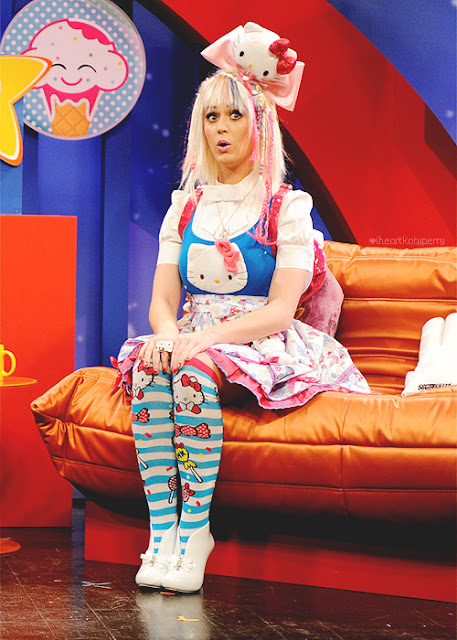 Katy Perry and Hello Kitty outfit on Saturday Night Live