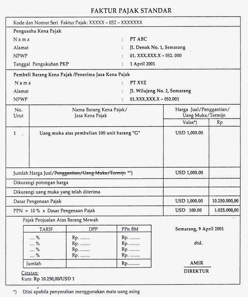 Bab 5. Faktur Pajak - 8. Contoh Faktur Pajak Standar