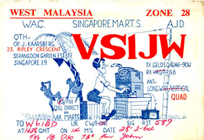 vs1jw Sejarah Radio Amatur Di Malaysia Melalui Kad QSL