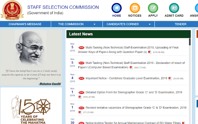 SSC MTS Tier 1 2019 Exam Result
