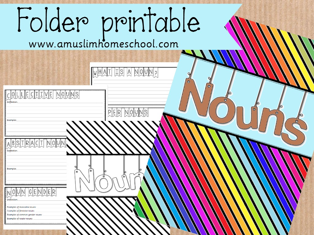 A Muslim Homeschool Printable Nouns Folder a Spin On The Traditional Worksheet 