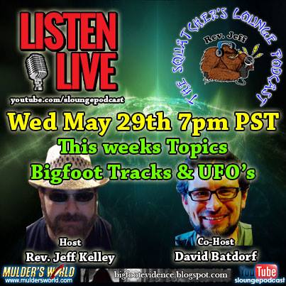 Watch: Squatchers Lounge Podcast - Bigfoot Tracks And UFO's, Tonight ...
