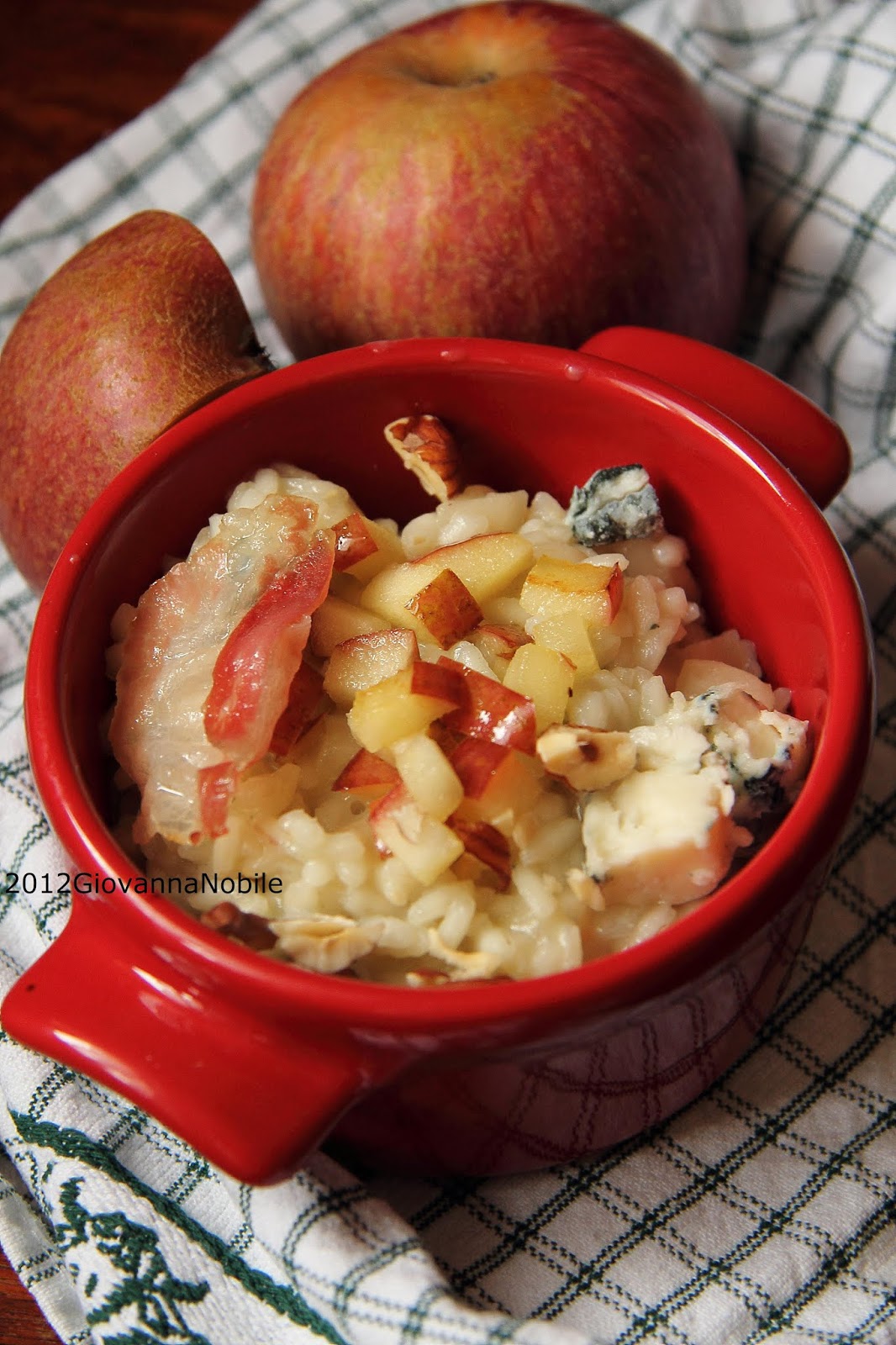 Risotto con mele, bacon e nocciole la cuoca eclettica