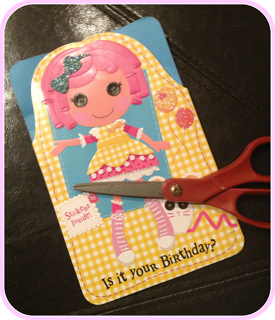lalaloopsy card and scissors
