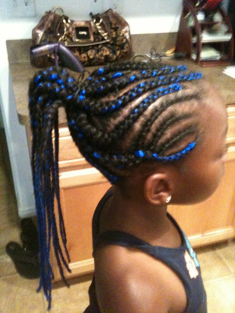 cornrows braids extensions blue