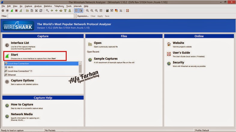 Open network setting. Open network setting