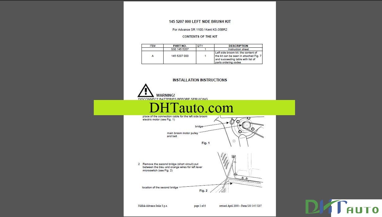 ADVANCE NILFISK PACKAGE SERVICE AND PARTS MANUALS - Automotive Library