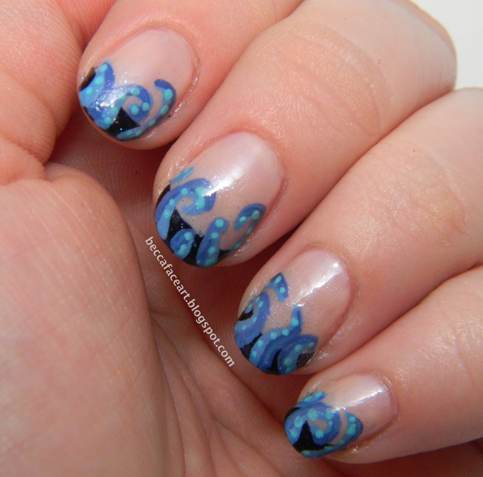 Becca Face Nail Art: Tentacle French Tip Design... Inspired by Robin ...