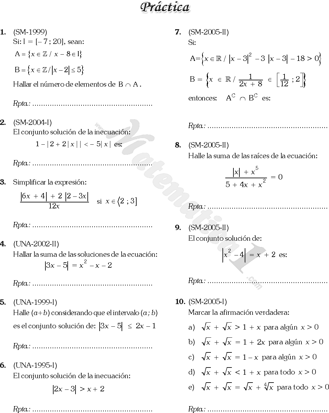 VALOR ABSOLUTO EJERCICIOS RESUELTOS PDF