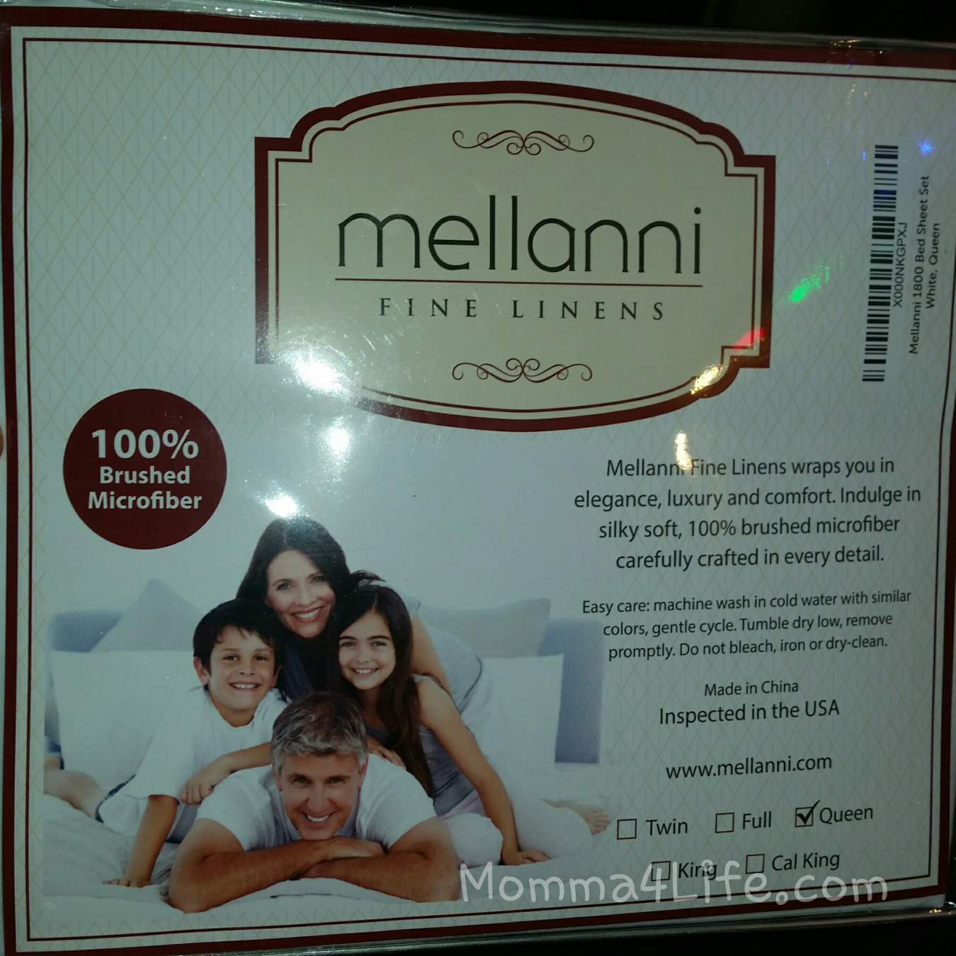 4 Piece Mellanni Bed Sheet Set Queen White Wrinkle, Fade, Stain