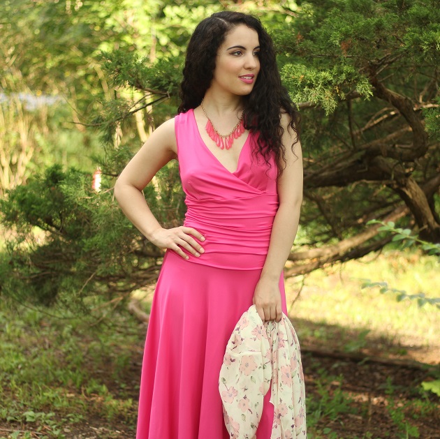 Libertad Green: Pink Ruched Dress