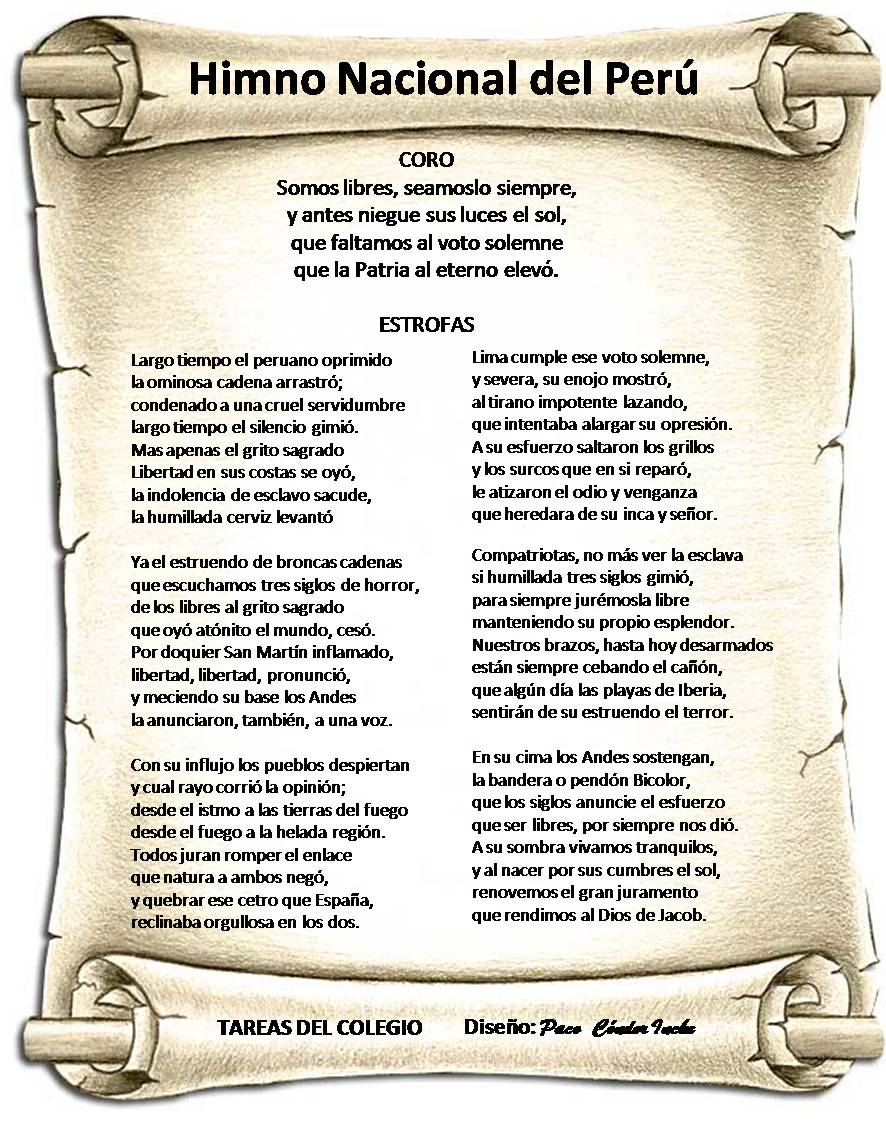 Historia sobre el origen Himno Nacional del Perú (with