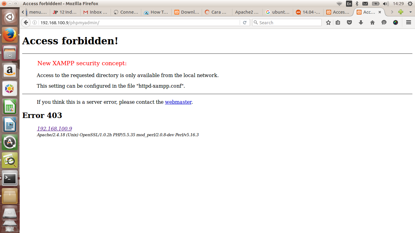 Message access to server is forbidden. Access forbidden.