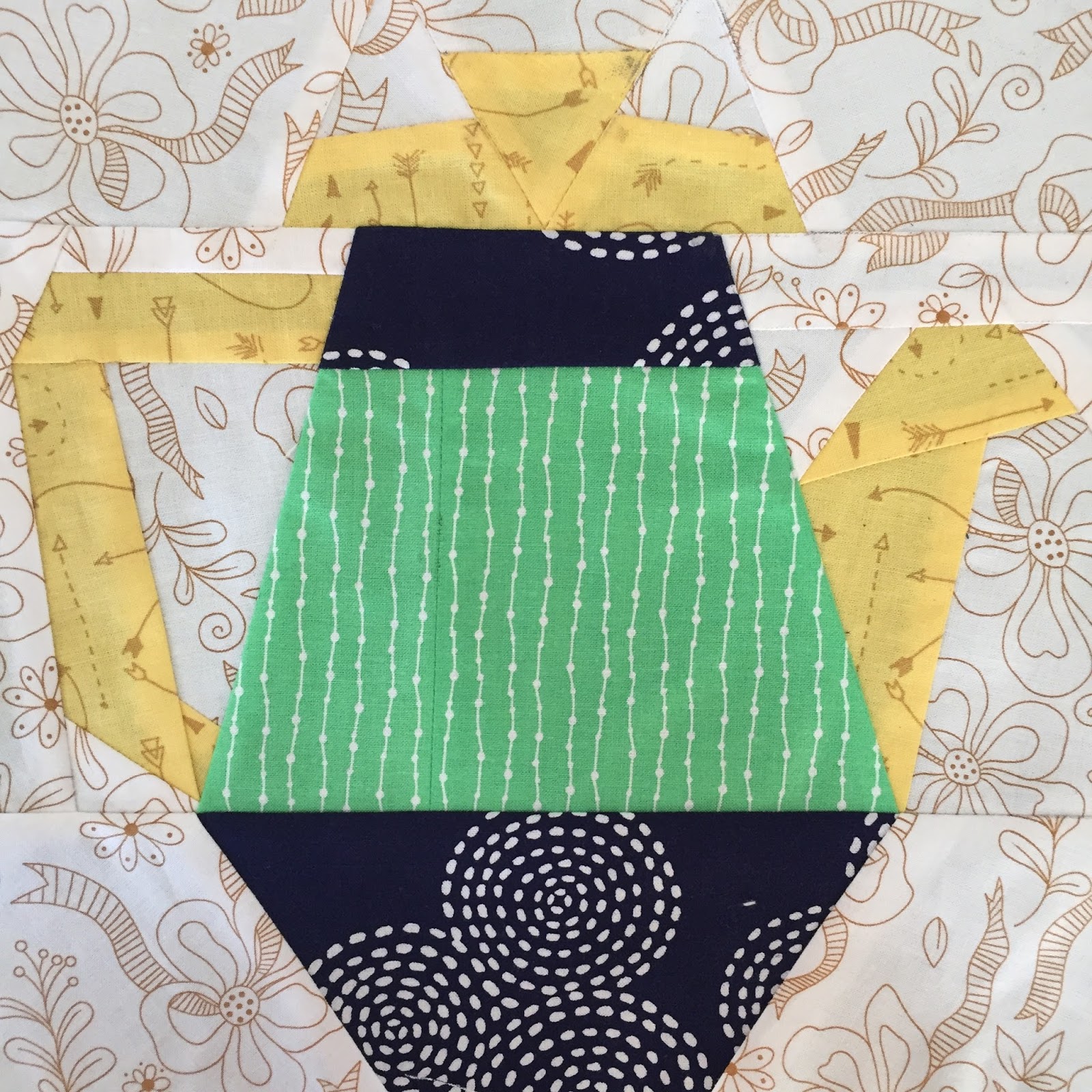 Quilting Mod Wonderland Quilt Along Block 8 The Teapot