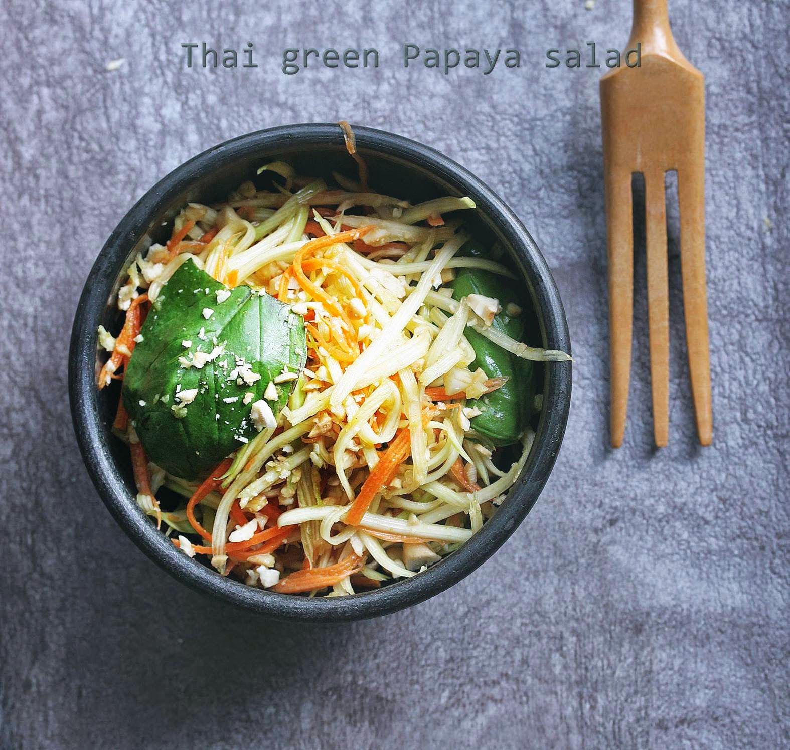 Thai Green Papaya Salad | Thai Som Tum Salad