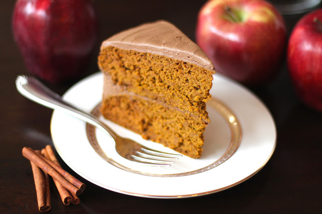 Healthy Orange Velvet Cake with Chocolate Frosting