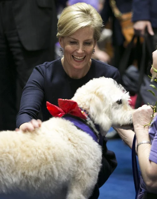 Sophie, Countess of Wessex attends the Canine Partners 25th anniversary Carol service at Guards Chapel 