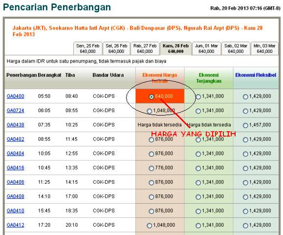 Cek tiket pesawat garuda