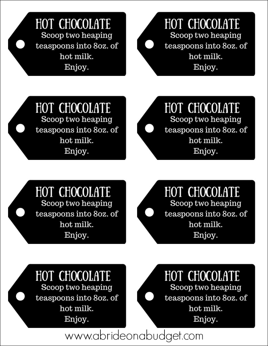 Free Printable Hot Chocolate Labels