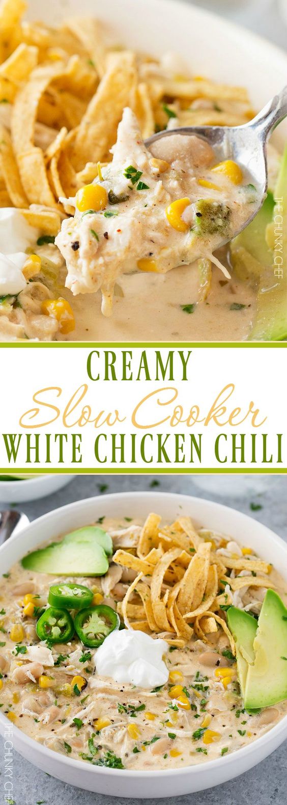 Slow Cooker Creamy White Chicken Chili - CUCINA DE YUNG