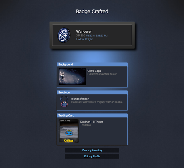 Steam Badges: Hollow Knight Badge